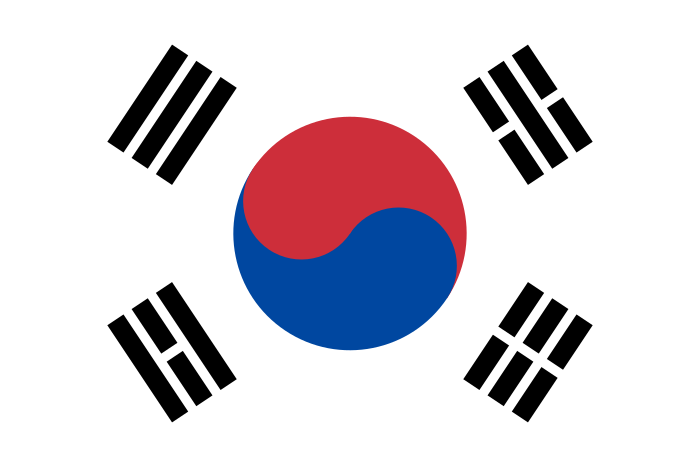 Bandiera della Corea del Sud.
